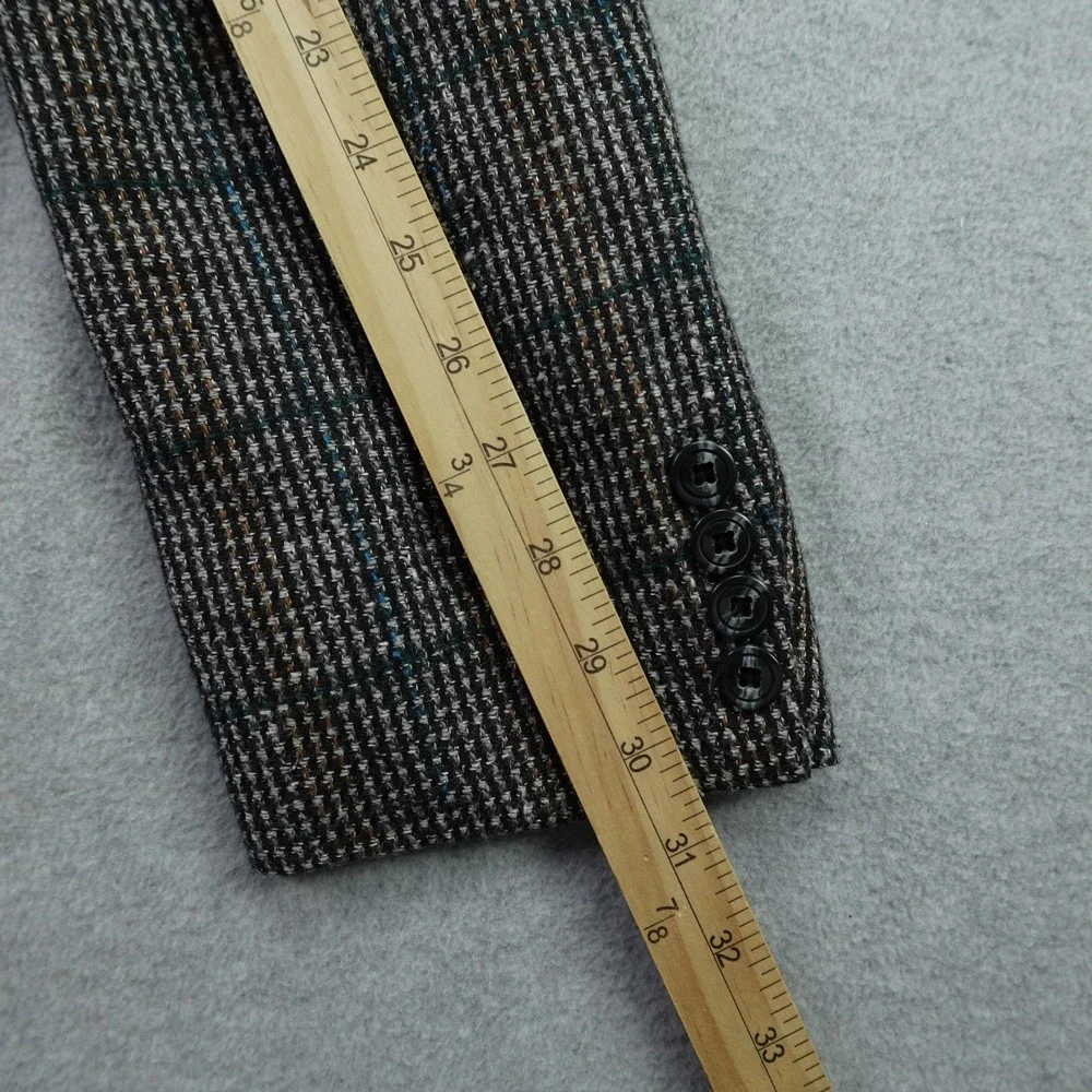 Panhandle Slim Sport Coat Mens 44L Gray Tweed Plaid Western Blazer Cowboy USA